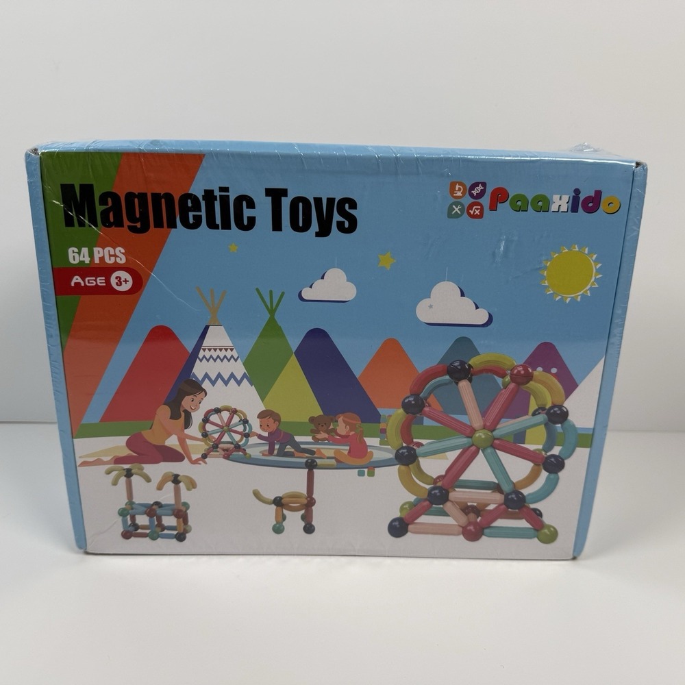 Paaxido Magnetic Toys 64 Pieces NEW Children Building Create Ages 3+